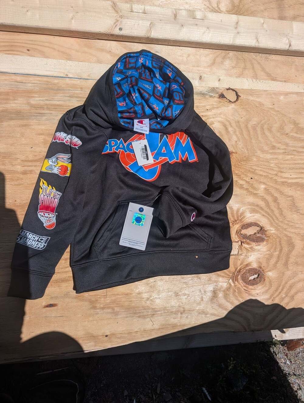 Champion Space Jam Hoodie Size XS Black Tune Squad
